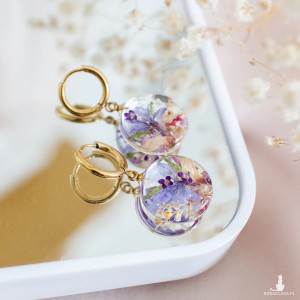 Kolczyki z kompozycją kwiatową