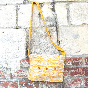 etno torebka na ramię, lekka torebka z włóczki, boho torebka włóczkowa, etniczna torba na ramię, hippie torebka etniczna, musztardowa torebka, boho torebeczka nowa