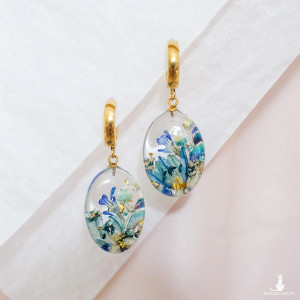 Kolczyki z kompozycją kwiatową