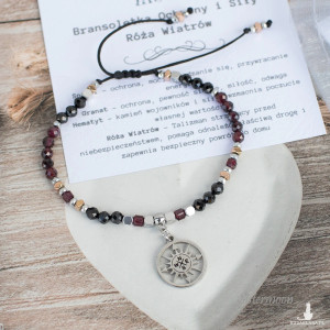 Bransoletka Spinel i Granat Róża Wiatrów