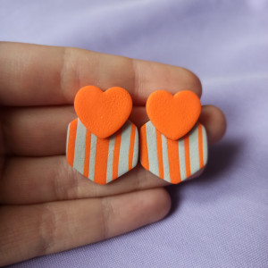 Kolczyki z gliny polimerowej serca