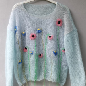 Mgiełka w kolorze mietowo błękitnym