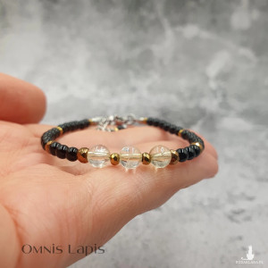 Bransoletka mini - cytryn, hematyt, onyks