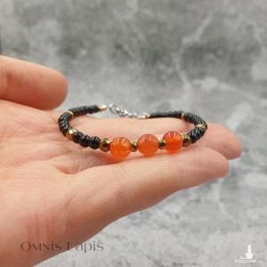 Bransoletka mini - jadeit, hematyt, onyks