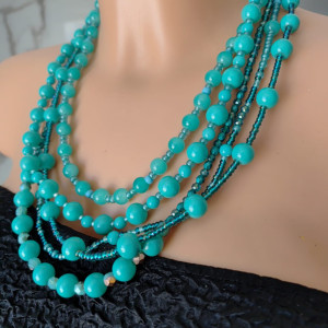 Naszyjnik Kaskadowy Turkusowe Korale nasz25.48