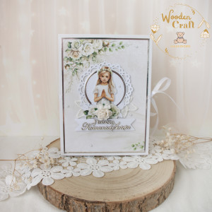 Album komunijny na zdjęcia, pamiątka pierwszej komunii świętej "Green Roses" GOTOWY