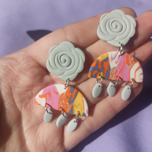 Kolczyki z gliny polimerowej miks wzorów