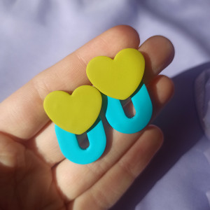 Kolczyki z gliny polimerowej serca
