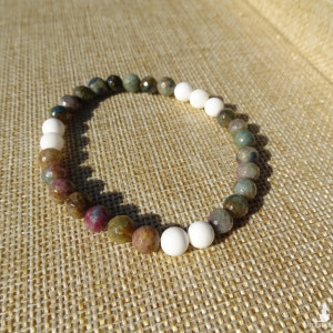 Bransoletka Epidot Muszla Bliźnięta