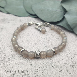 Pastelowa bransoletka - szary agat