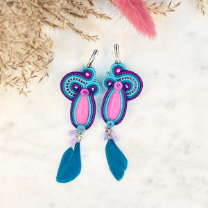 FREEDOM MAXI - KOLCZYKI SUTASZ - TURKUSOWE