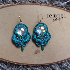Kolczyki sutasz- niebieski melanż