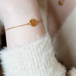 Bransoletka - bursztyn w żywicy