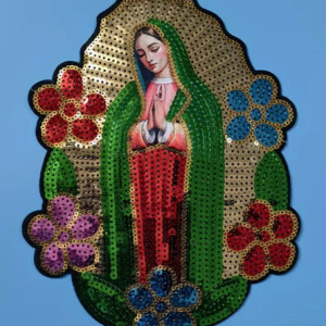 Naszywka cekinowa duża Matka Boska