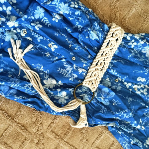 Makramowy Pasek Boho – Beżowy Akcent Twojej Stylizacji