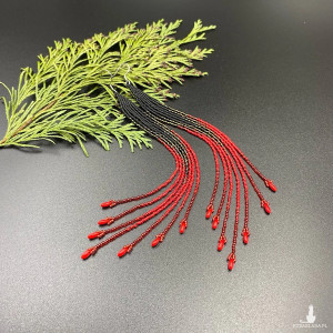 KOLCZYKI DO RAMION Z KORALIKÓW czarny, czerwony #932