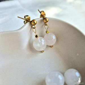 Kolczyki z różowym kwarcem