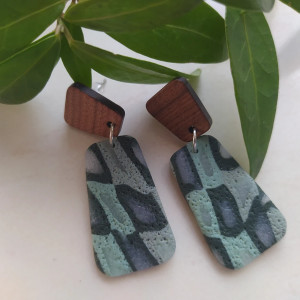 "Artemis I"- kolczyki z gliny polimerowej.