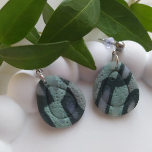 "Artemis II"- kolczyki z gliny polimerowej.