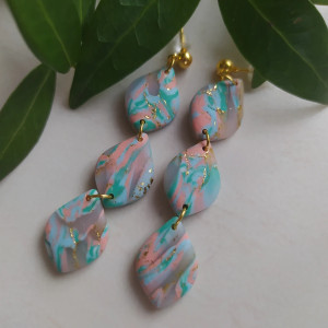 "Driada"- kolczyki z gliny polimerowej.