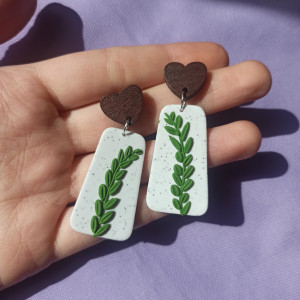 Kolczyki z gliny polimerowej gałązki