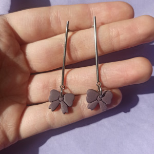 Kolczyki z gliny polimerowej kokardki