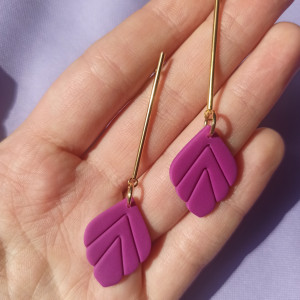 Kolczyki z gliny polimerowej piórka