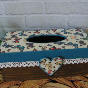 Pudełko na chusteczki, chustecznik - Motyle