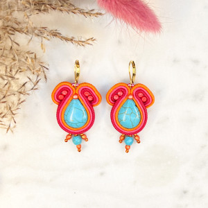 FREEDOM MIDI - ŚREDNIE KOLCZYKI SUTASZ - POMARAŃCZOWE