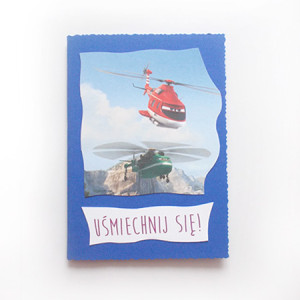 bajkowe kartki dla dzieci, helikoptery kartka dla chłopca, kartka z samolotami, kartka dla chłopaka, samoloty kartka dla dziecka, śmieszne kartki bez życzeń, fajne kartki na różne okazje