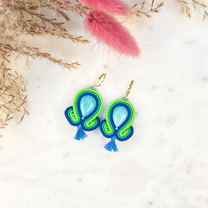 FREEDOM MINI - MAŁE KOLCZYKI SUTASZ - ZIELONE