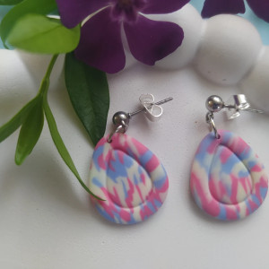 "Avena I"- kolczyki z gliny polimerowej.