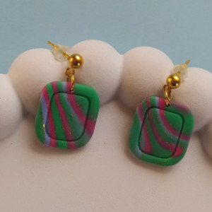 "Atria I"- kolczyki z gliny polimerowej.