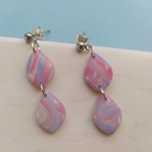 "Galatea"- kolczyki z gliny polimerowej.