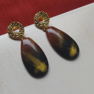 "Xena"- kolczyki z gliny polimerowej.