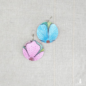 6761 kolorowe, niepowtarzalne, duże, dwustronne kolczyki