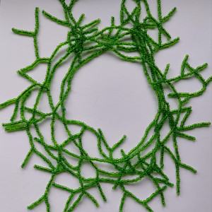 Naszyjnik Długi Zielone Gałązki Koralikowe nasz25.54