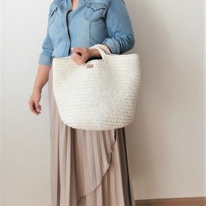 Torebka damska,do ręki ze sznurka bawełnianego.