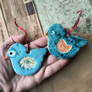 Ptaszki turkusowe nakrapiane