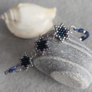 Bransoletka granatowe gwiazdki