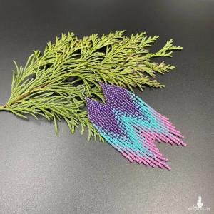 Kolczyki cieniowane - fioletowy, turkusowy, różowy #934