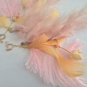 Klipsy długie pióra kwiaty