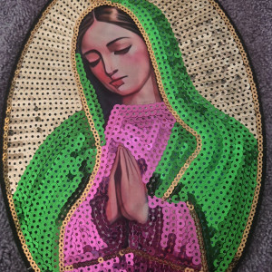 Naszywka cekinowa duża Matka Boska
