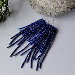 Kolczyki Kaskadowe Atramentowe kol25.04