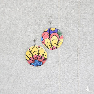 6770 kolorowe, niepowtarzalne, duże, dwustronne kolczyki