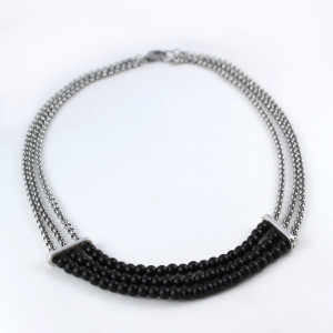 Potrójny naszyjnik z onyksów