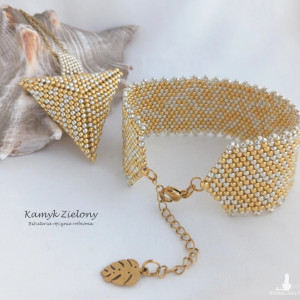 Komplet "marmurkowy" bransoletka i wisiorek