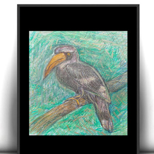 retro plakat A4, vintage obrazek z ptakiem, ptaki plakaty 21x30, vintage plakat A4, ptaszek obrazek 21x30, vintage posters A4, zwierzęta plakaty, zwierzęta obrazki, zoo obrazek, zoo plakat