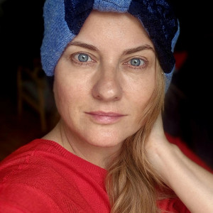 opaska ciepła wełna z koronką