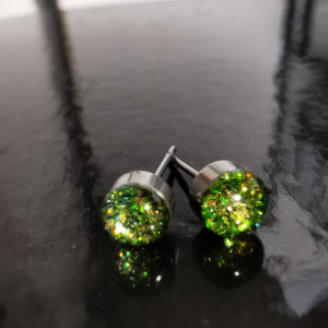 Zielona biżuteria, zielone kolczyki, zielony zestaw